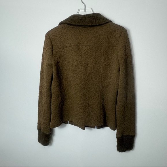 Anthropologie Saturday Sunday Brown Moto Jacquard jacket size M - Picture 3 of 3